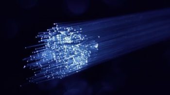 Fibre optic cables on black background