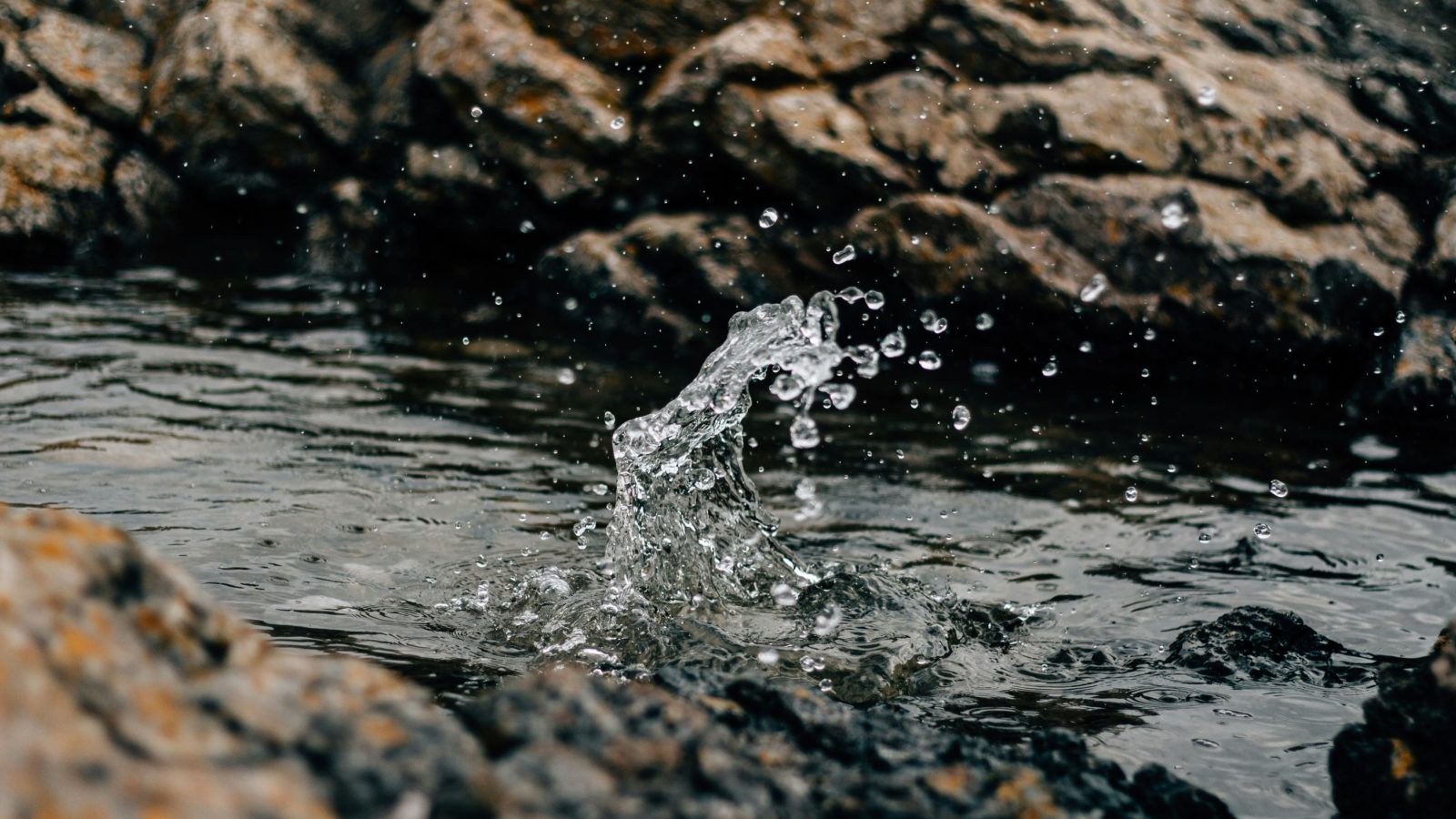 Water splashing in a stream