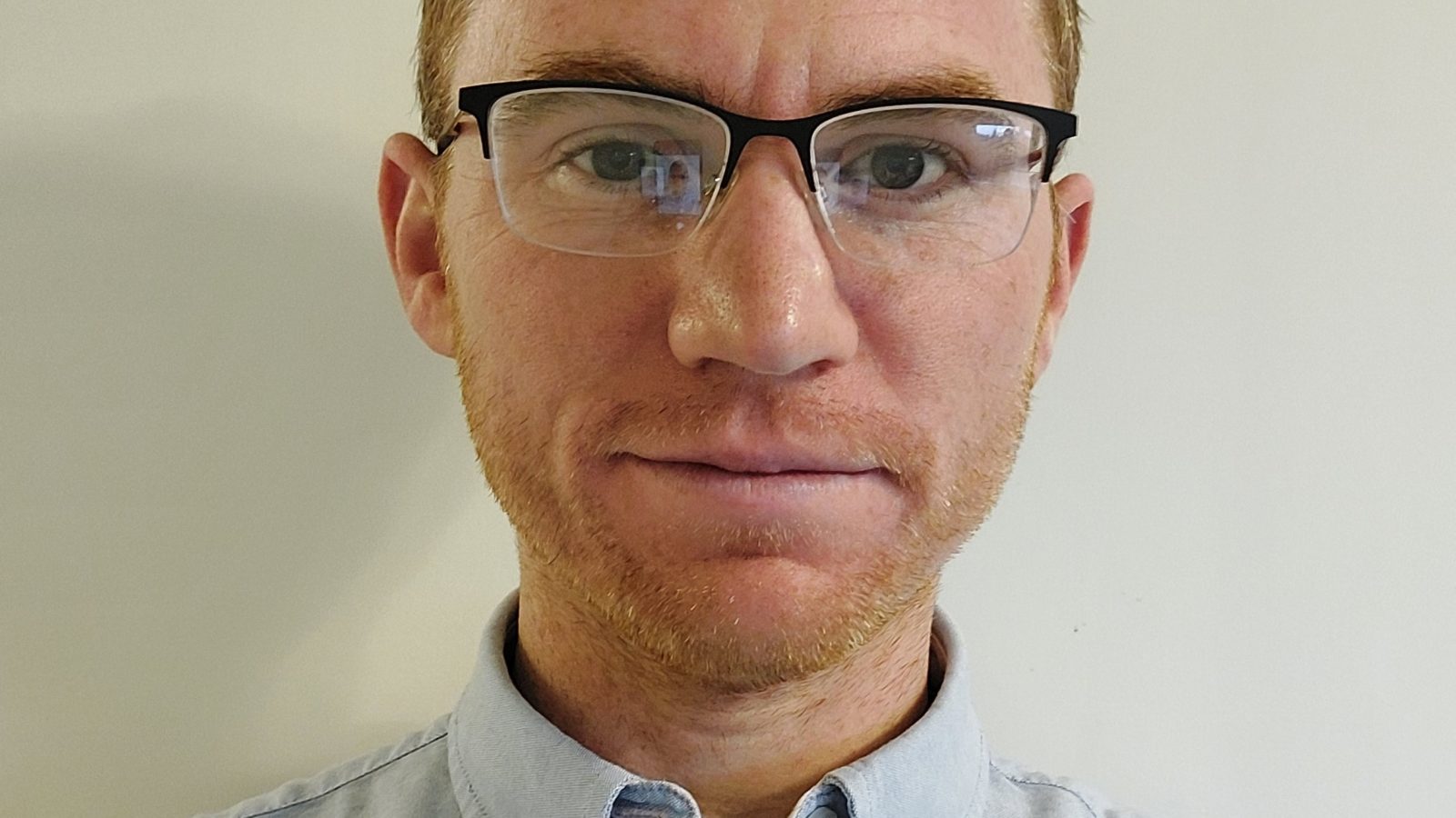 James Clarke looks at the camera